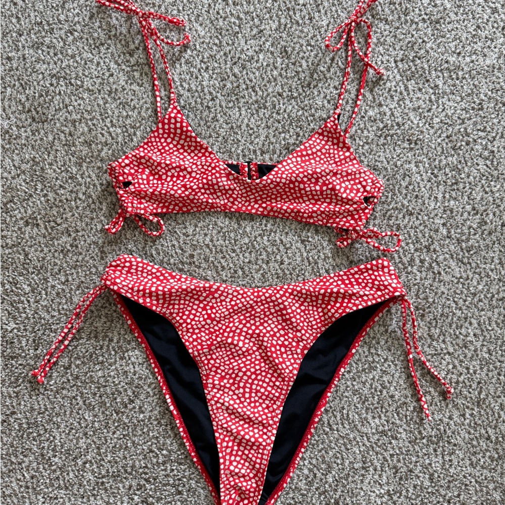 Nasty Gal Red and White Womens Bikini